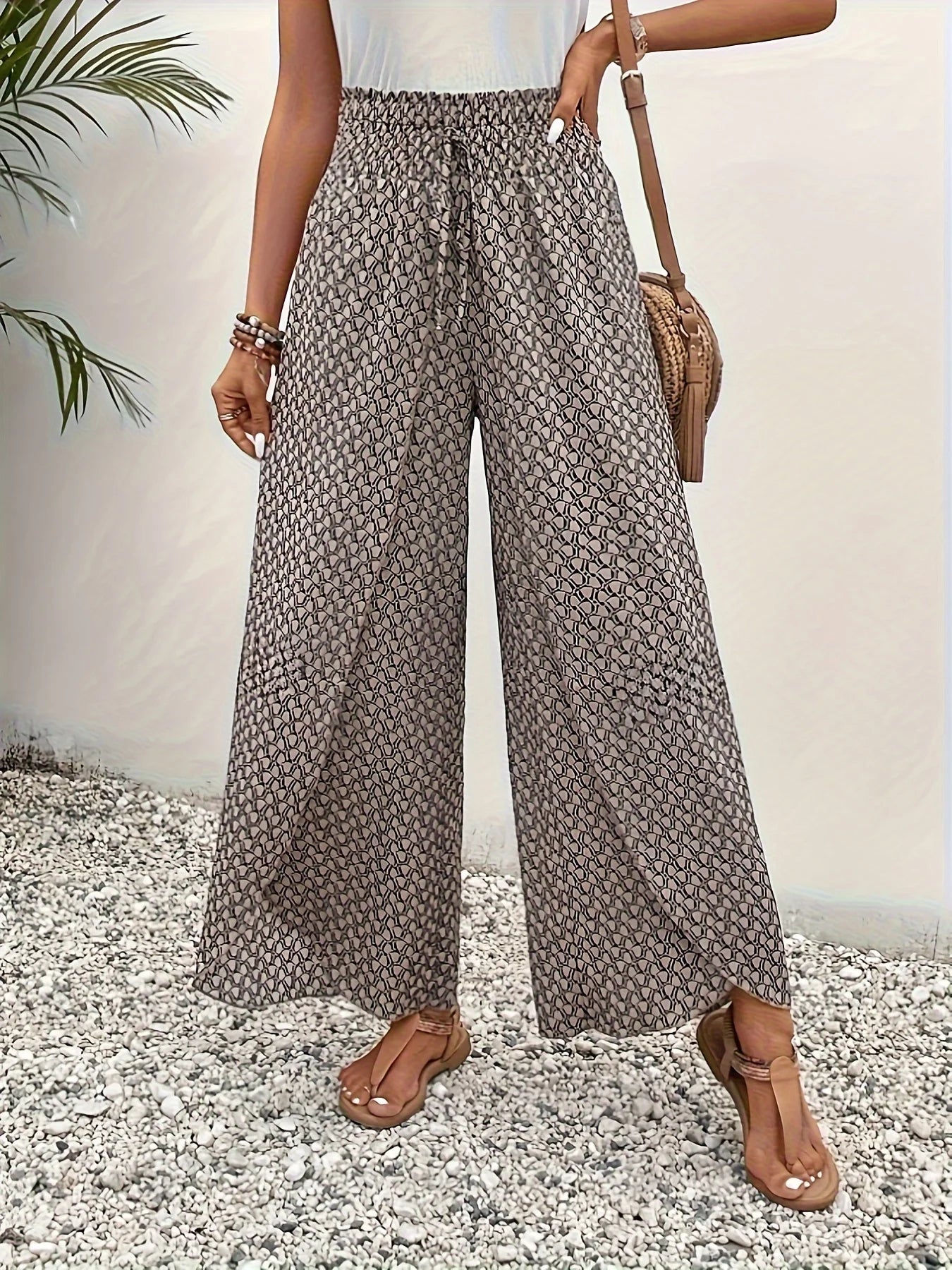 Elegant Wide Leg Pants for Women | Casual Beach Vacation Trousers
