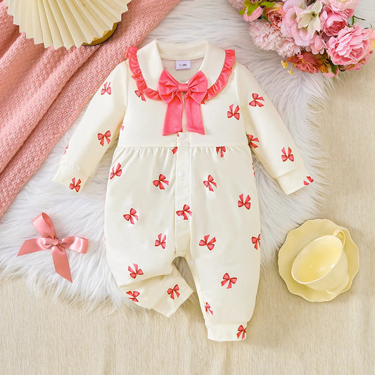 Mameluco con lazo para bebé niña | Lindo conjunto de invierno para las más pequeñas