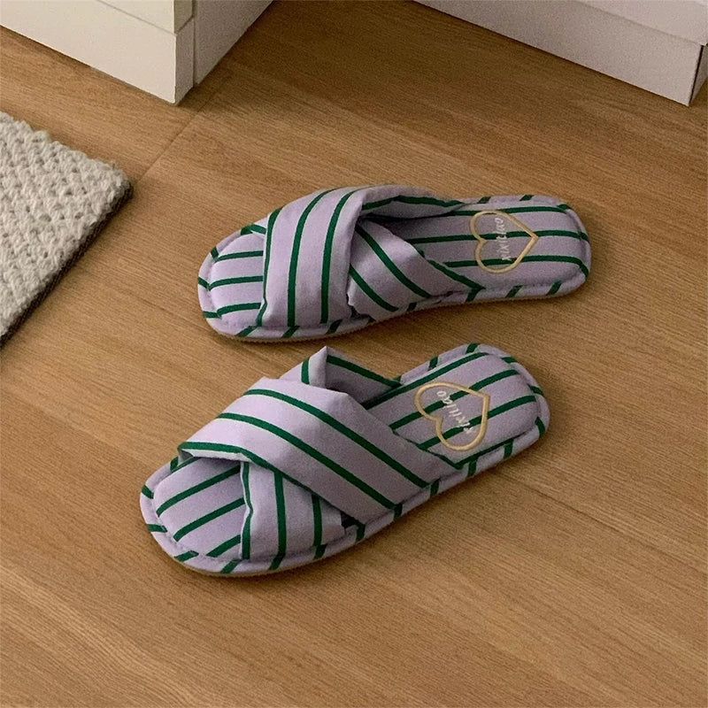 Comfortable Women's Flat Silent Slippers | All-Season Indoor Slides