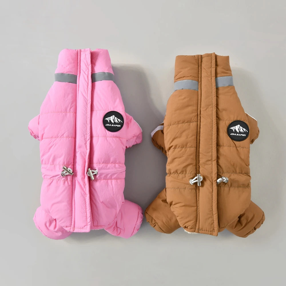 Winter Reflective Dog Parka | Cozy High Neck Jacket for Small Pets