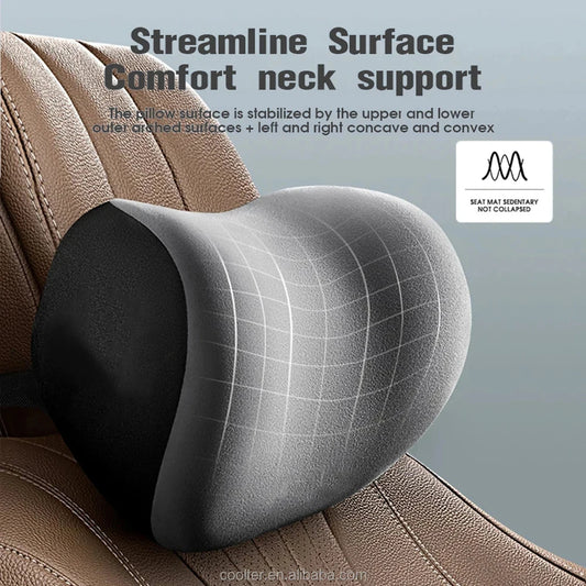 Car Memory Foam Neck Pillow & Lumbar Backrest Cushion