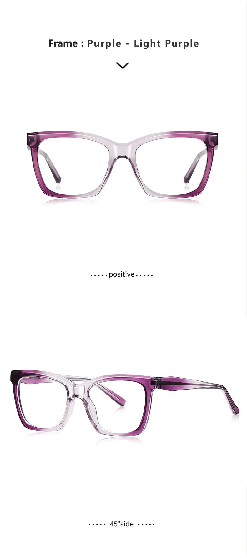 Stylish Large Frame Women's Anti-Blue Light Reading Glasses