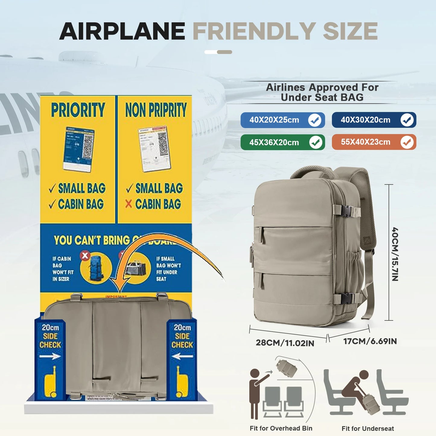 Travel Backpack for Business & School | Compression Luggage Bag