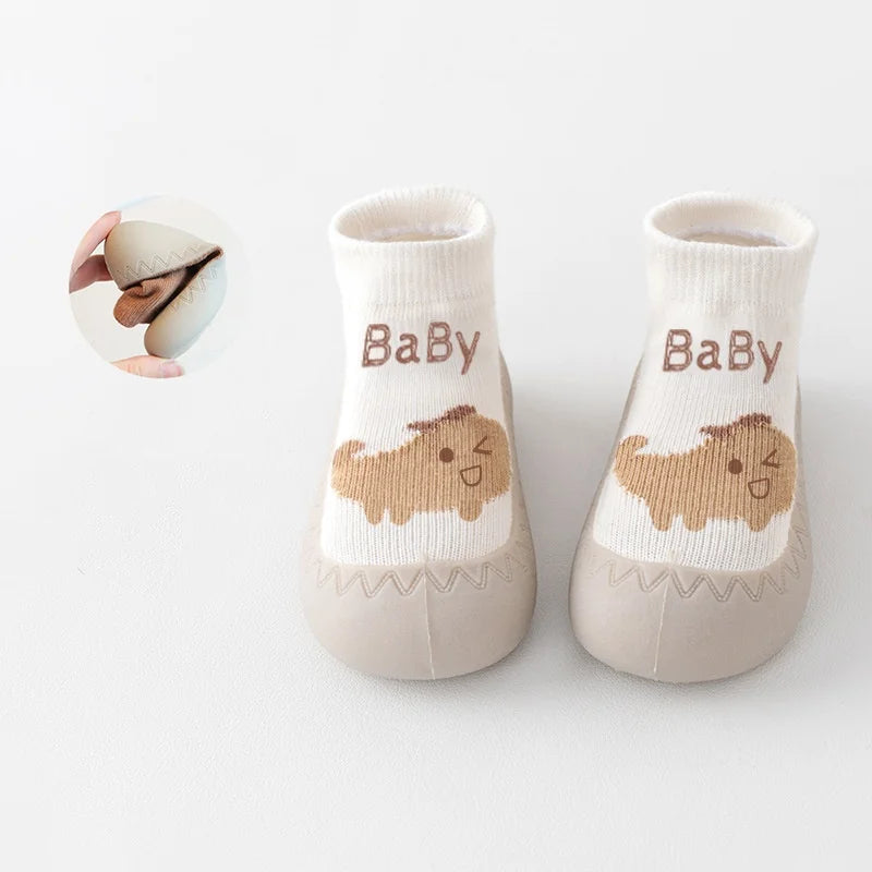 Cute Cartoon Baby Socks Shoes | Soft Rubber Sole for First Walkers