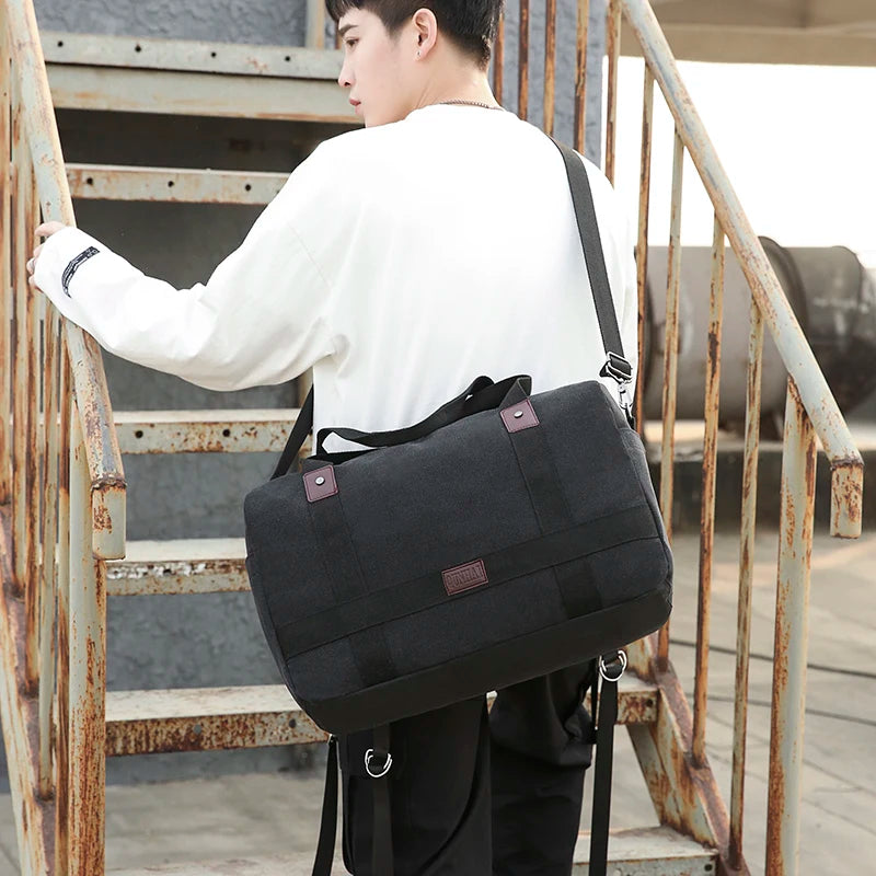 Men's Versatile Canvas Travel Bag | Large Capacity Weekend Duffel