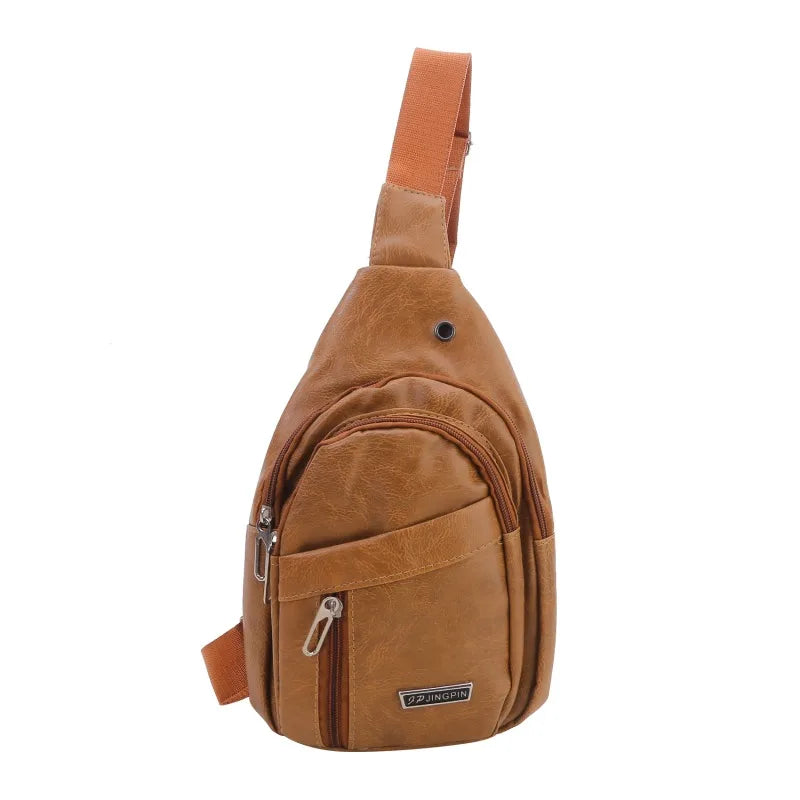 Stylish PU Leather Crossbody Bag for Men | Casual Sling Pack