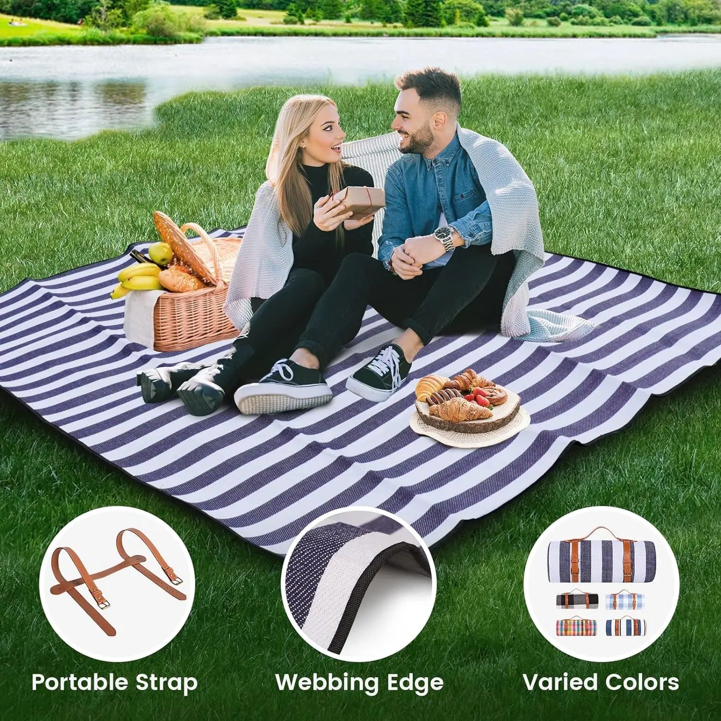Extra Large Waterproof Picnic Blanket | Family-Friendly Beach Mat
