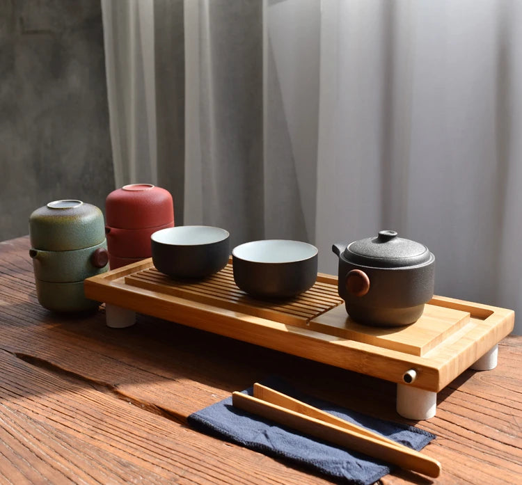 Japanese-Style Handmade Ceramic Teapot Set for Home & Travel