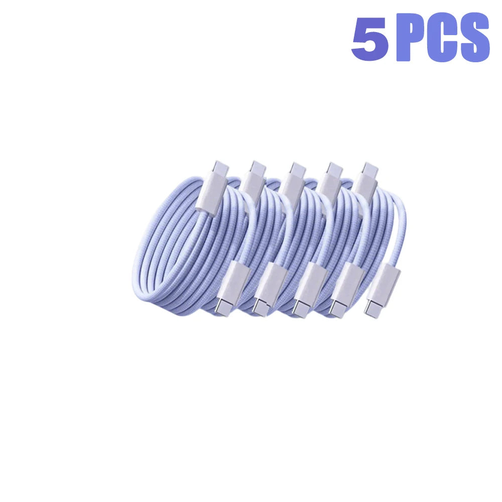 5PCS 60W USB C Cable | Fast Charger & Data Transfer Cord