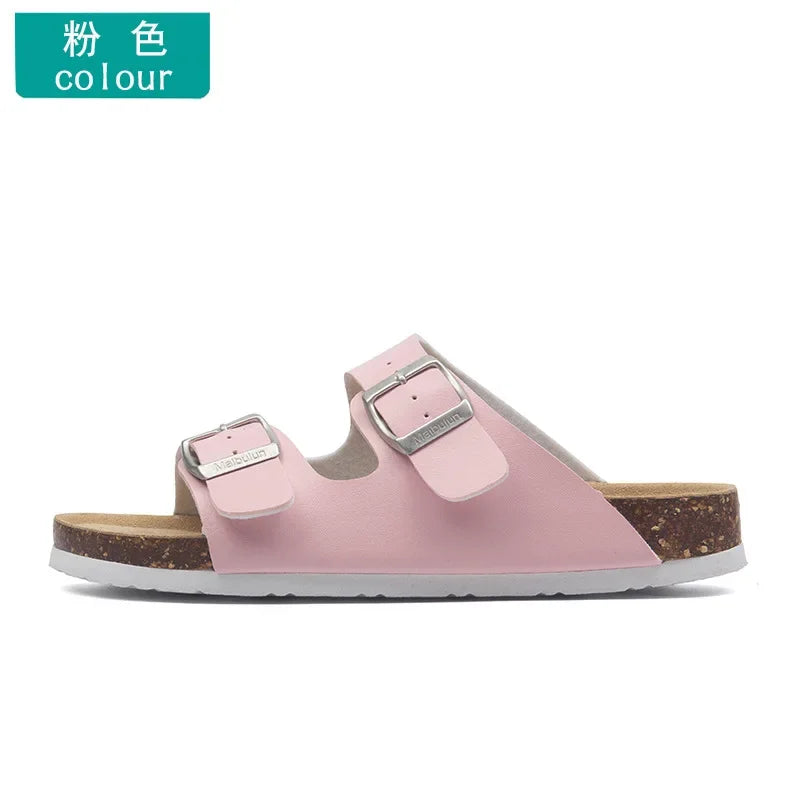 Men's Casual Buckle Cork Slippers | Comfortable Summer Footwear