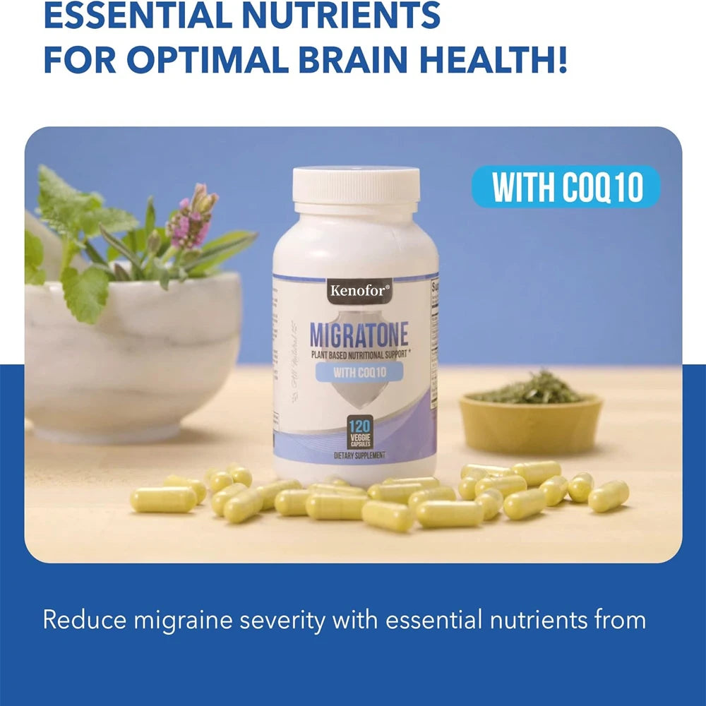 Natural Headache Relief Capsules | Ashwagandha & CoQ10 Blend