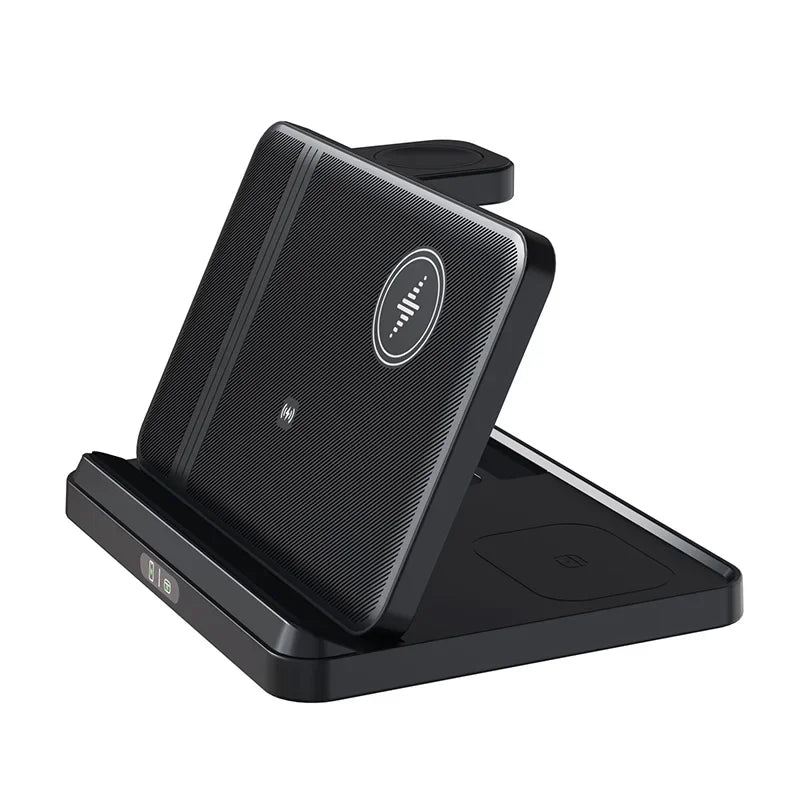 3-in-1 Fast Wireless Charger Stand for Phones, Watches, & Earbuds