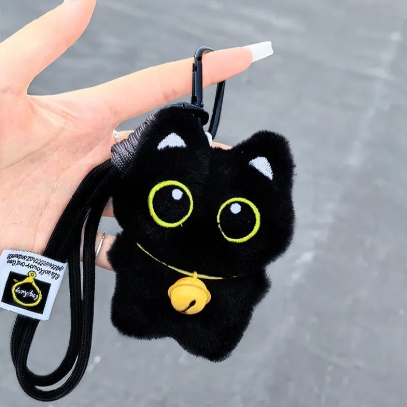 Cute Black Kitty Plush Keychains | Adorable Soft Kawaii Cat Dolls