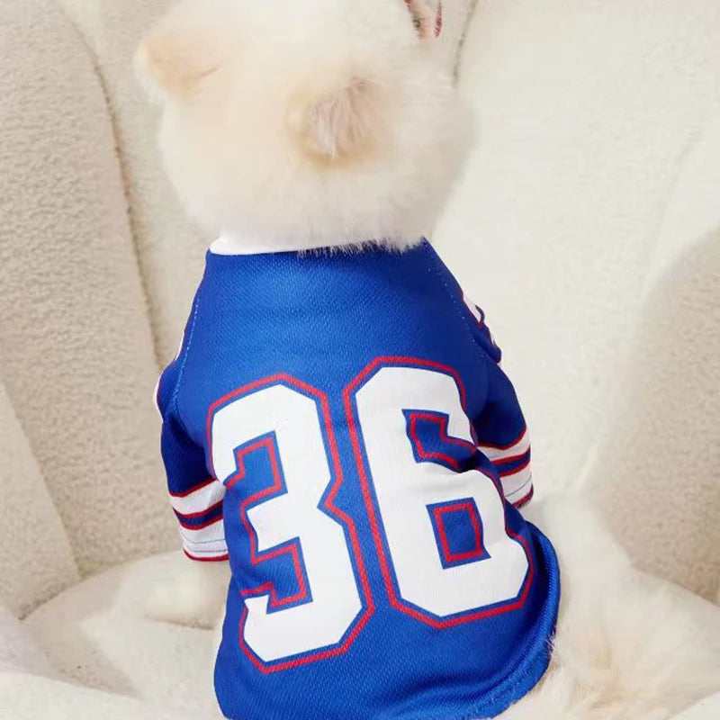 Breathable Blue Dog Jersey | Summer Pet T-Shirts for Dogs & Cats