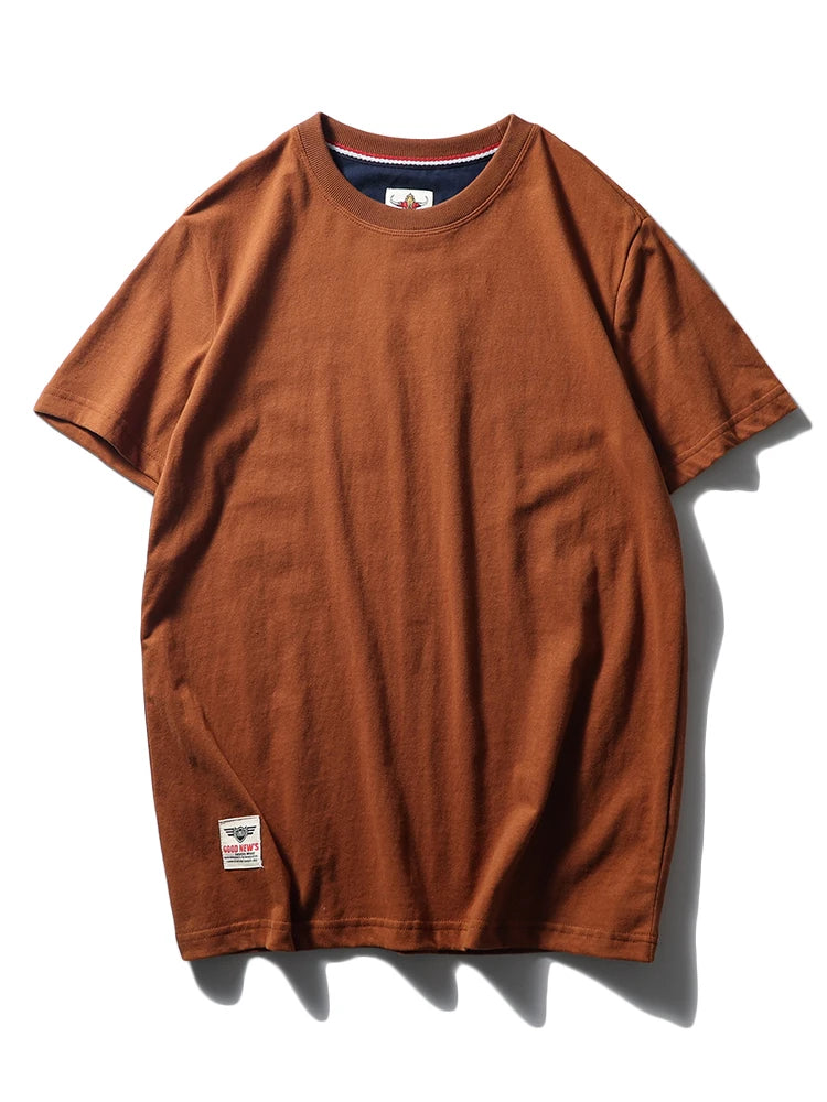 Men's Retro Solid Color Short Sleeve T-shirt | Summer Fashion Top