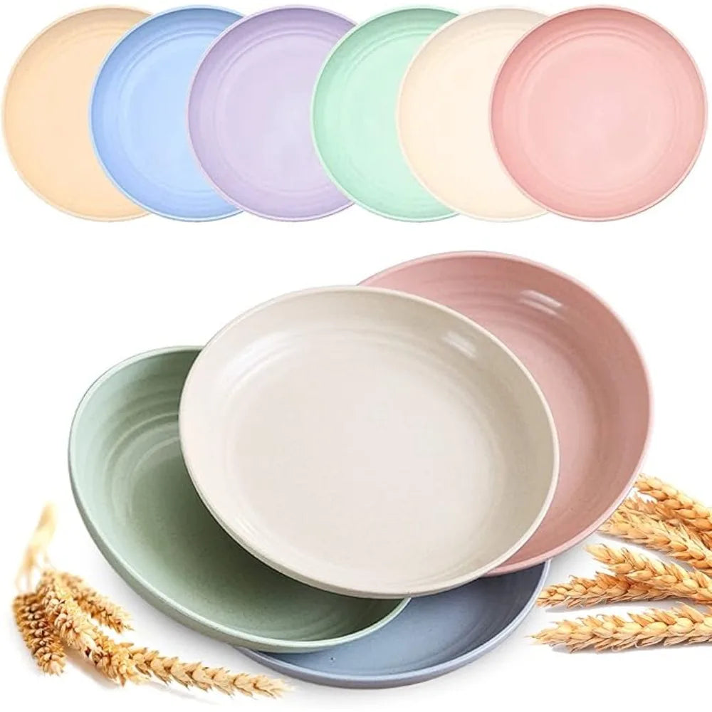 Lightweight Wheat Straw Dinner Plates Set | Eco-Friendly & Durable