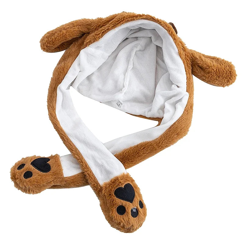 Women's Cute Capybara Ear Moving Beanie | Funny Plush Winter Hat