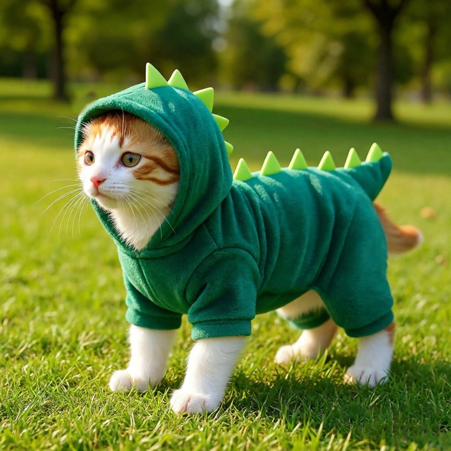 Cozy Dinosaur Cat Clothing Set | Plush Winter Wear for Pets