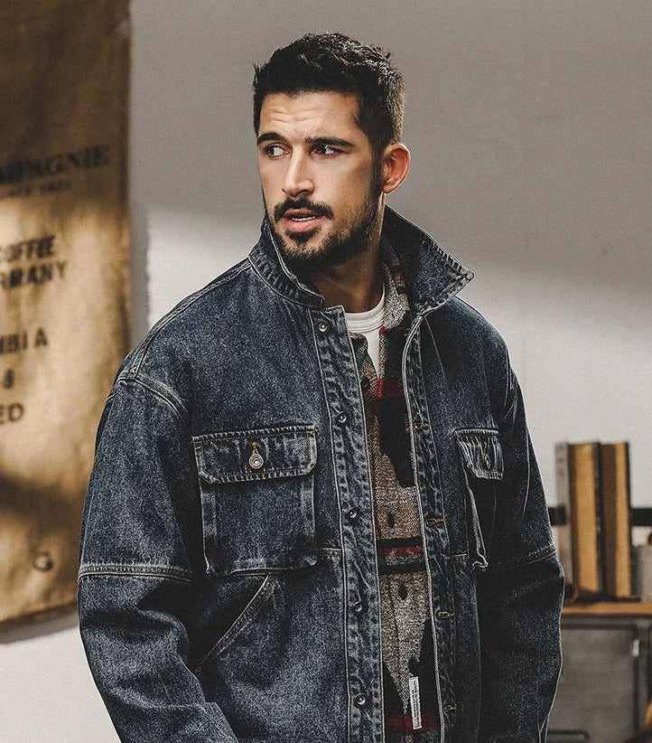 Trendy Loose Cowboy Coat for Men | Casual Denim Jackets