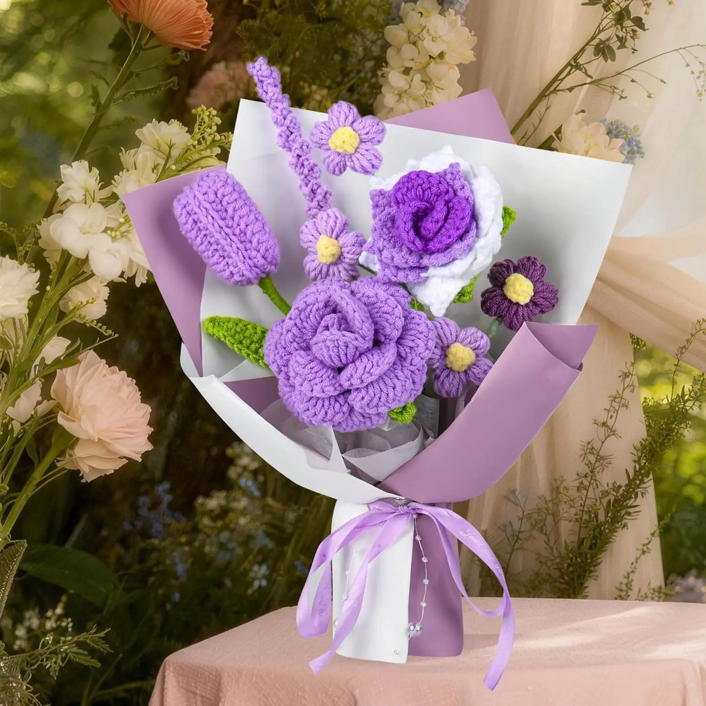 Handmade Purple Crochet Flower Bouquet | Perfect Gift for Her