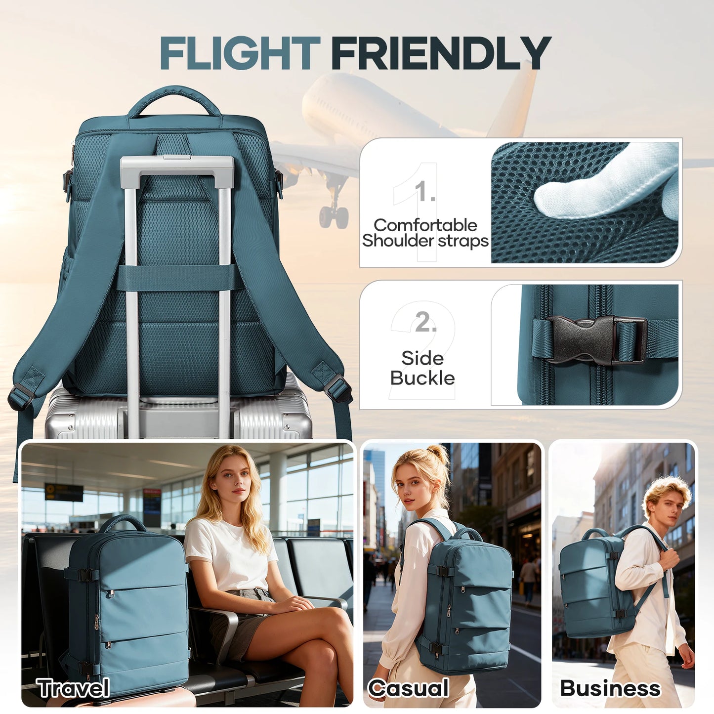Versatile Travel Backpack for Cabin Luggage | Ideal for Work & Leisure