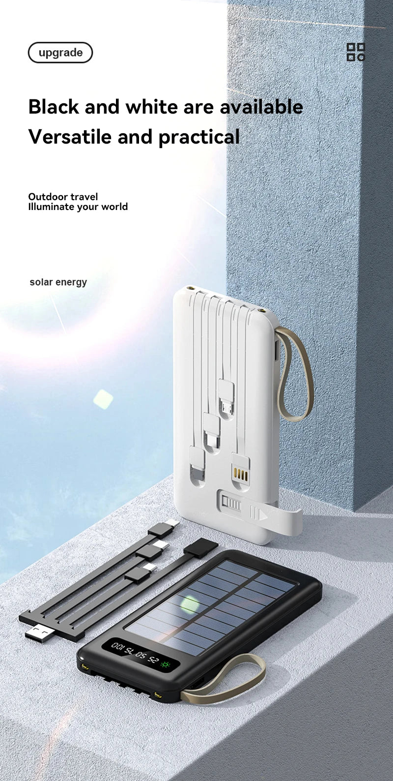 200000mAh Solar Power Bank | Fast Charging Portable Battery