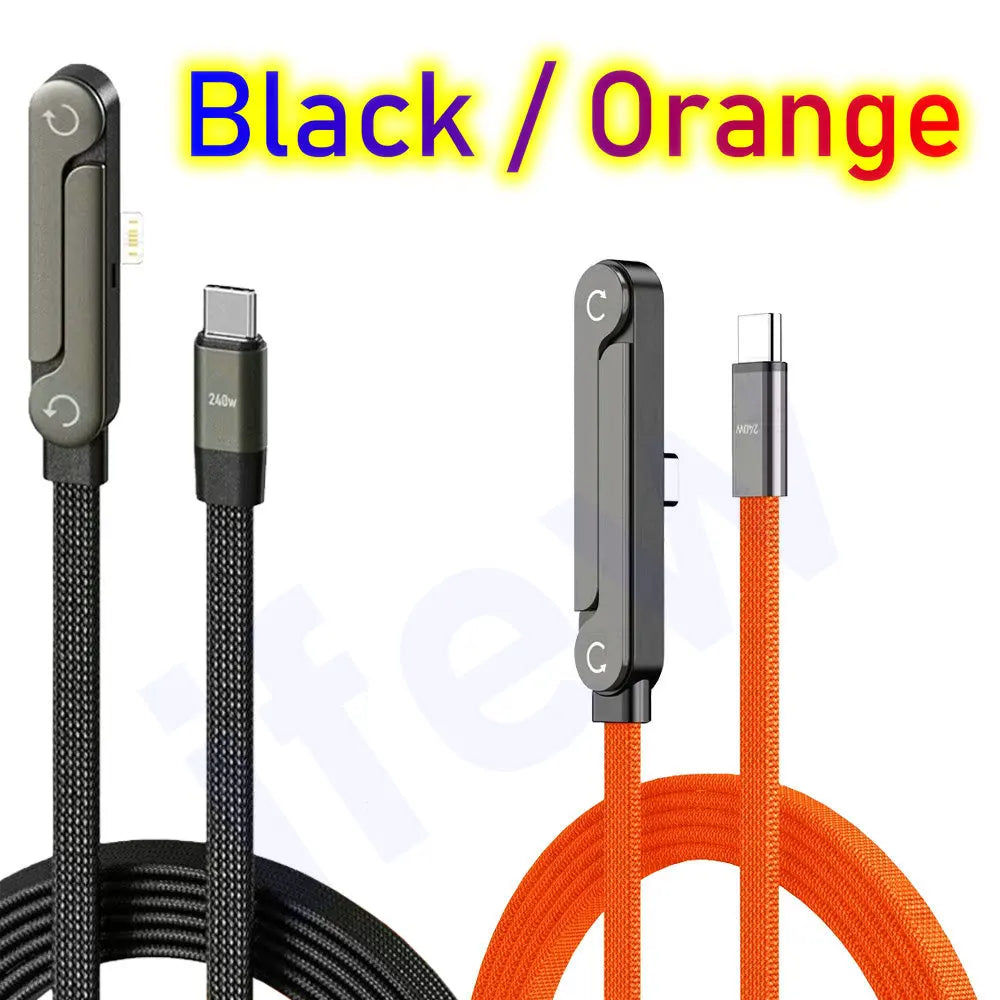 USB Type C Flat Charger Cable with Kickstand | 240W Charging