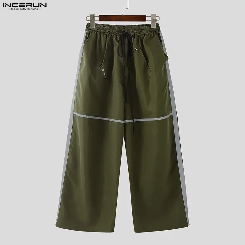 Men's Patchwork Joggers | Stylish Wide Leg Drawstring Pants