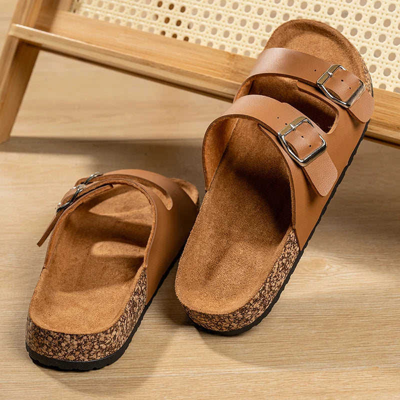 Comfortable Unisex Summer Cork Slippers for Outdoor Use
