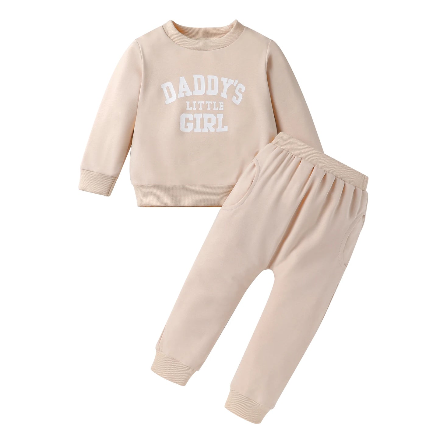Toddler Girl Letter Print Tracksuit Set | Cute & Comfy Baby Outfit