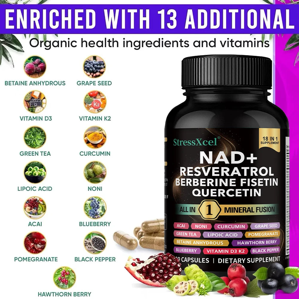 NAD+ Supplement with Resveratrol & Quercetin | Energy & Longevity