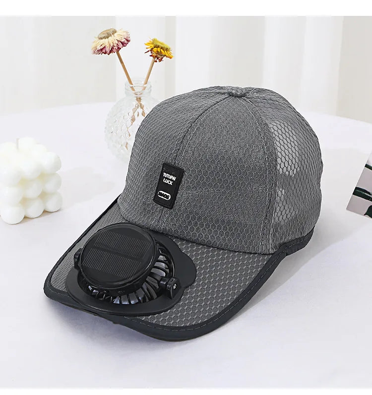 Solar Charging Fan Hat | Breathable UV Protection Baseball Cap