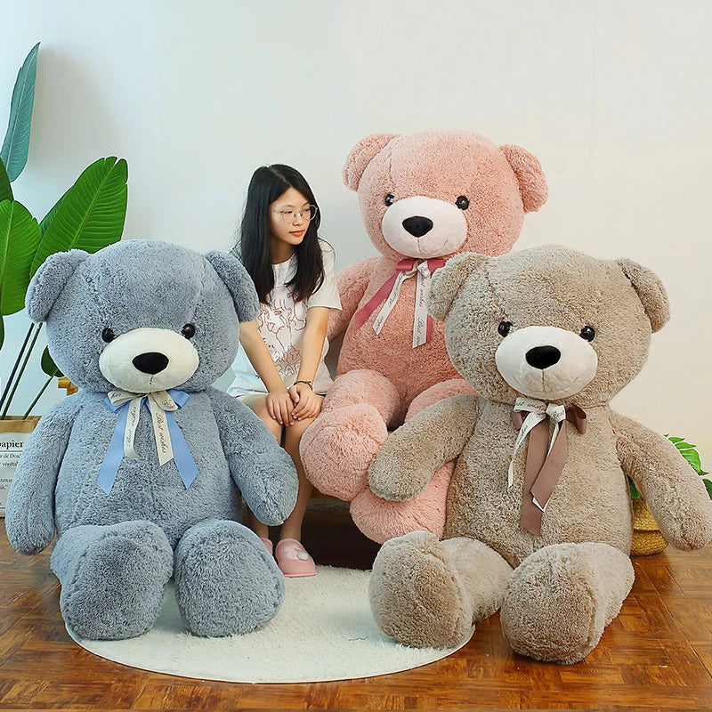 Large Plush Bear Toy | Soft Fluffy Animal Doll for Hugs