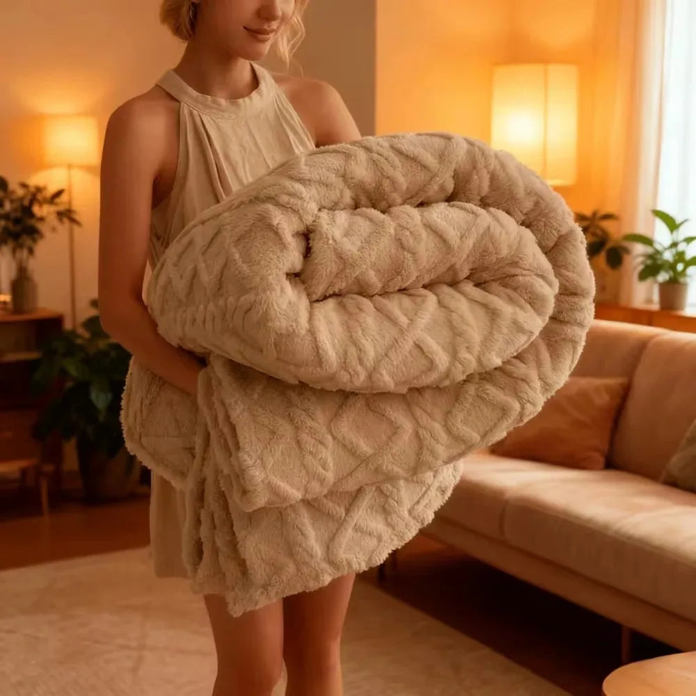 Extra Thick Plush Fleece Blanket | Soft All-Season Throw for Comfort