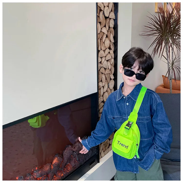 Cute Solid Color Children's Shoulder Bag | Stylish Kids Fanny Pack