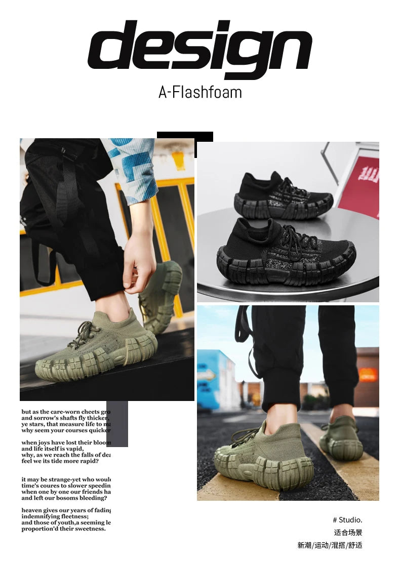 Men's Casual Breathable Mesh Shoes | Non-slip Thick Sole Comfort