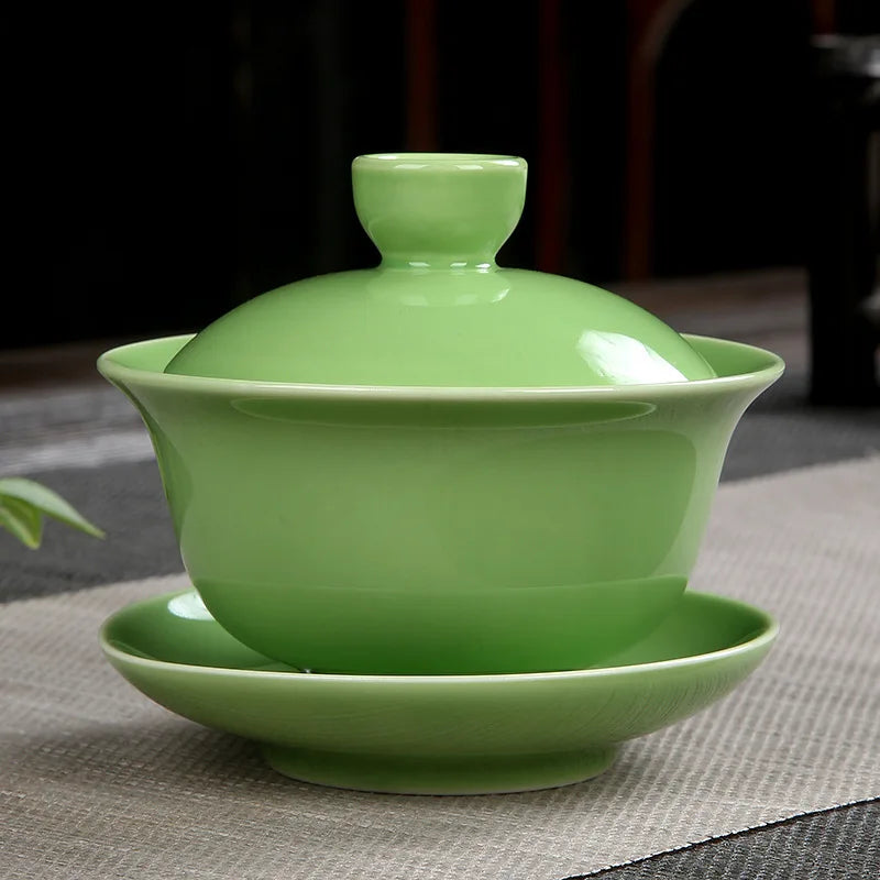 Handmade Ceramic Porcelain Gaiwan Teaware Set | Perfect for Kung Fu Tea