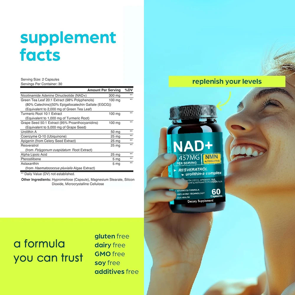 NAD Supplement with Resveratrol | Powerful NMN Formula for Vitality