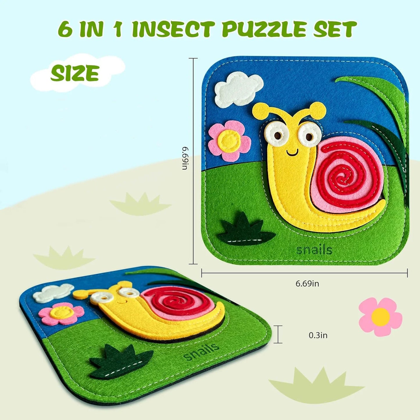 Montessori Giraffe Busy Board | 3D Felt Learning Toy for Kids