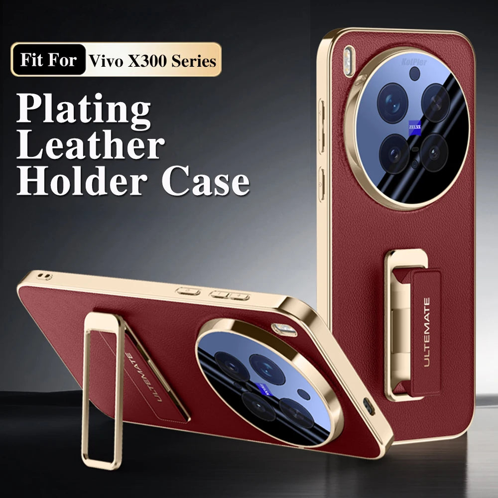 Luxury Leather Back Case with Wristband Holder | Stylish Protection