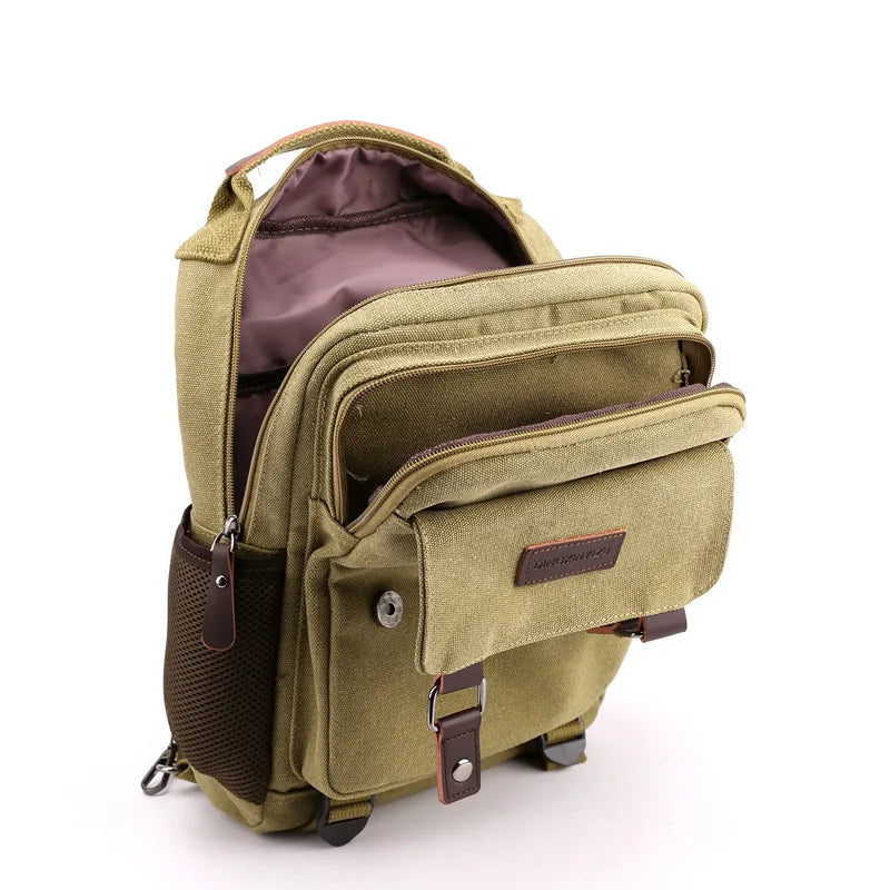 Multifunctional Canvas Chest Bag | Sleek Travel Companion