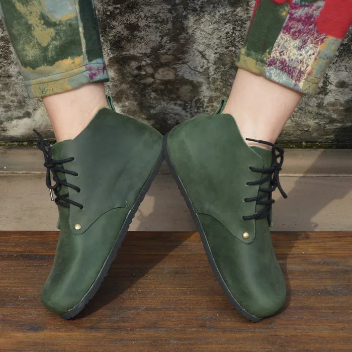 Handmade Genuine Leather High Top Women's Shoes | Stylish Casual Footwear