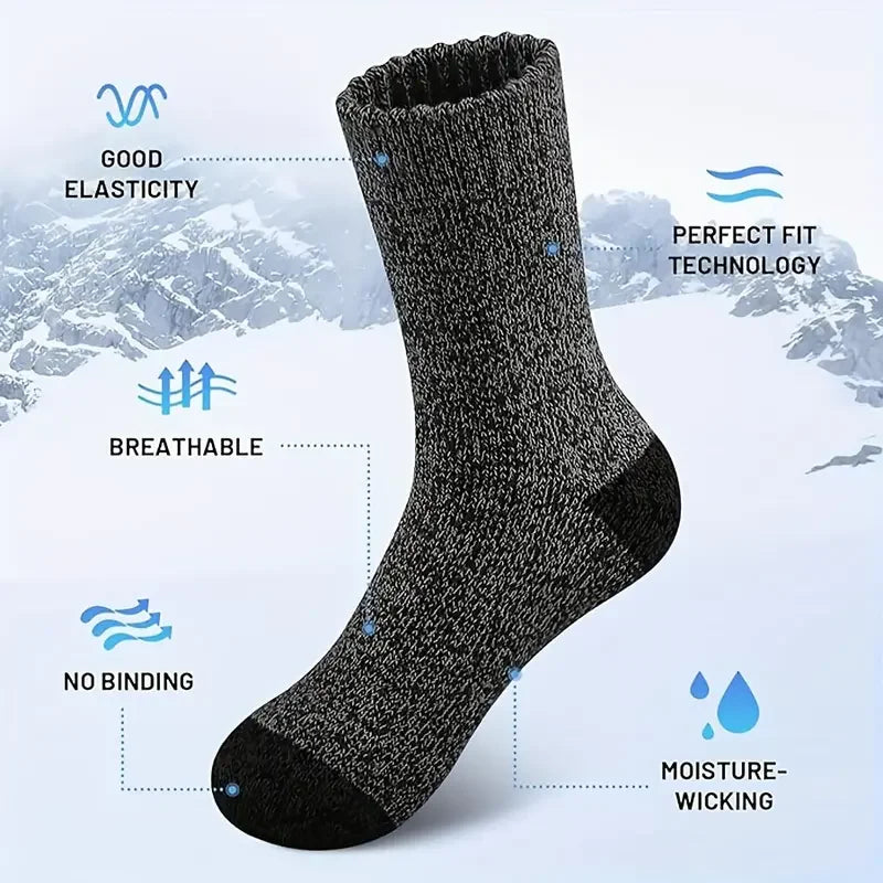 Men's Merino Wool Mid-Calf Socks | Super Thick & Thermal Comfort
