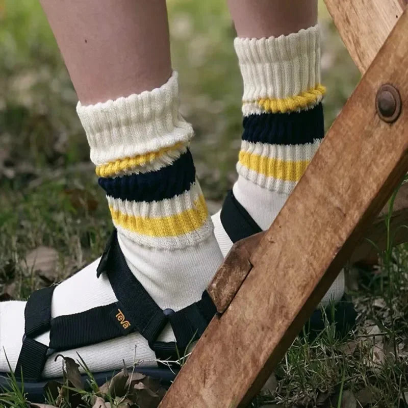 Men's Vintage Letter Medium Tube Socks | Thick Sports Comfort