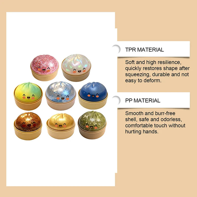Simulation Flash Dumpling Squishy Stress Ball Slow Rebound Squeeze Decompression Toy for Kids Adults