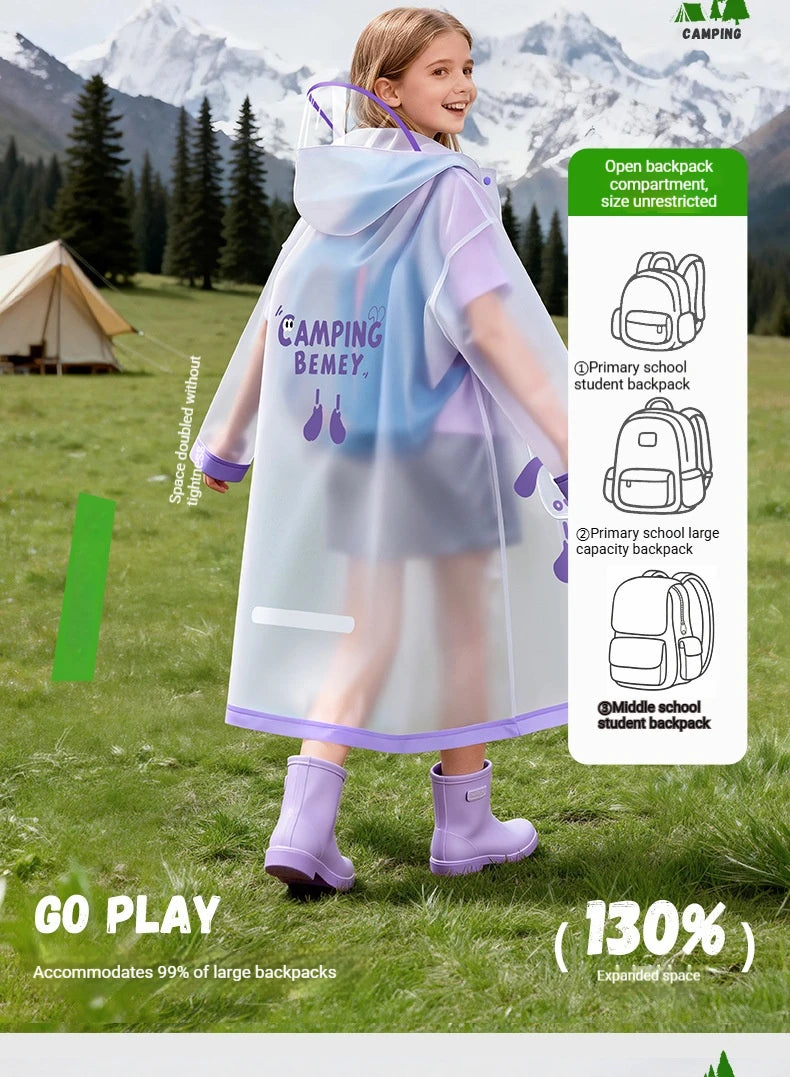 Boys, girls, primary school students special waterproof rainstorm proof 2026 new raincoat with school bag