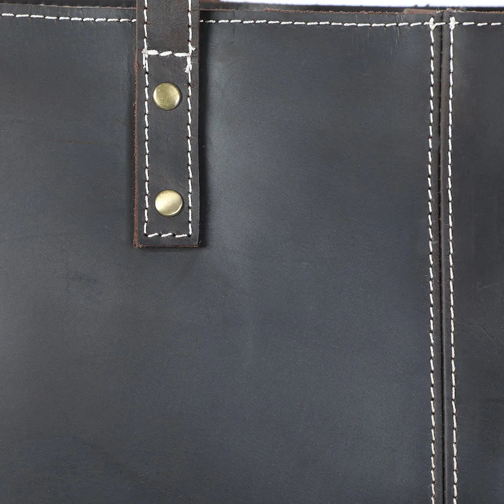 Genuine Leather Tote Bag | Versatile Shoulder Bag for Men & Women