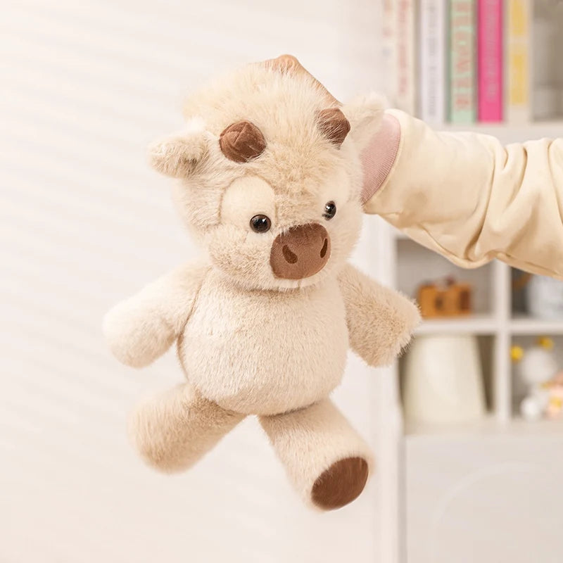 Adorable Highland Cattle Plush Toy | Huggable Running Cow Stuffed Animal