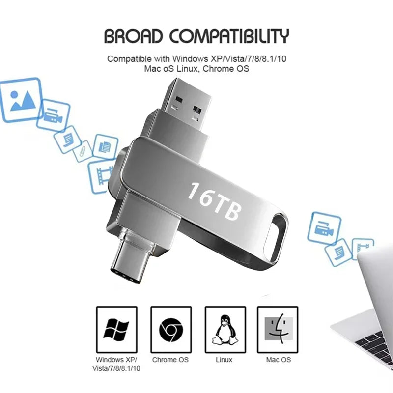 16TB USB 3.2 Flash Drive | Super High Speed Waterproof Stick