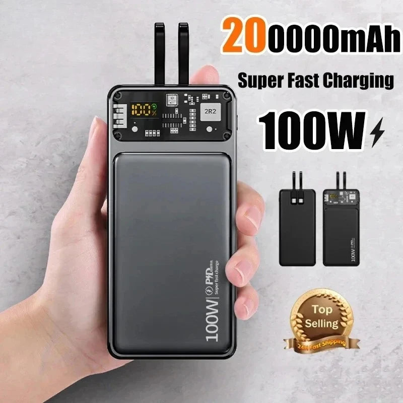 Super Fast 200000mAh Power Bank | Dual Port Charger for All Devices